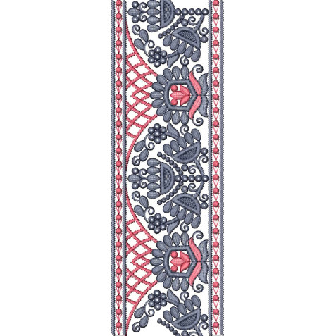 Shirt Lace Border Embroidery Design 25295