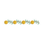 Simple Daisy Vine Vertical Border Embroidery Design
