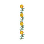 Simple Daisy Vine Vertical Border Embroidery Design