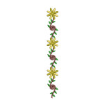 Spiral Vine Daisy Border Embroidery Design