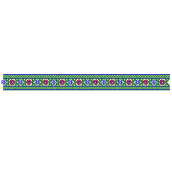 Vibrant Floral Geometric Saree Border Embroidery Design