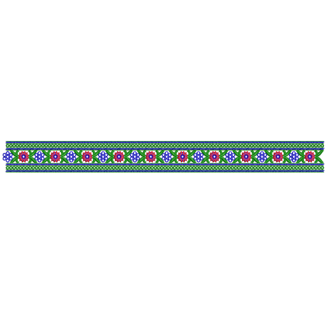 Vibrant Floral Geometric Saree Border Embroidery Design