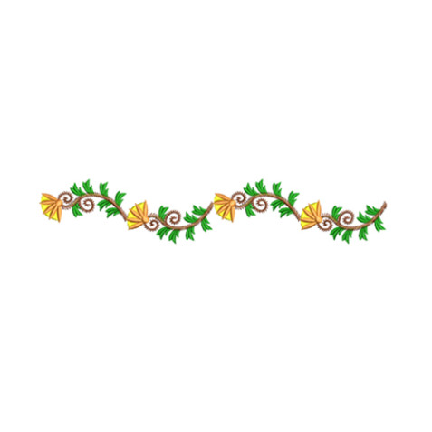 Winding Spiky Flower Vine Border Embroidery Design