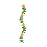 Winding Spiky Flower Vine Border Embroidery Design