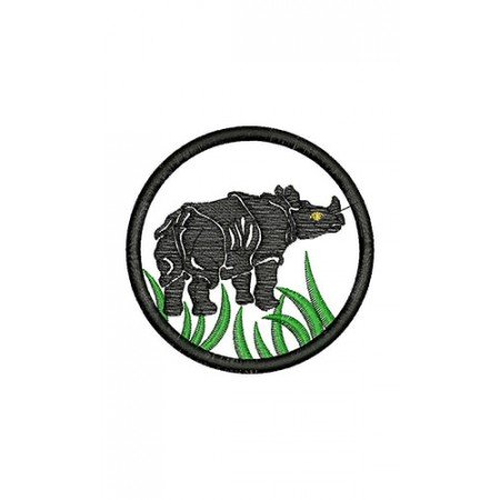 Rhino Logo Applique Embroidery Design 21550