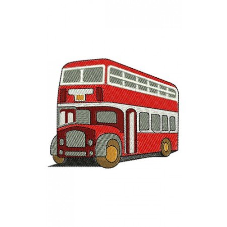 Double Decker Bus Embroidery Design 22243