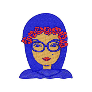 Women Face Embroidery Design 22246