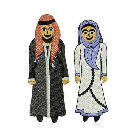 Arabian Muslim Couple Embroidery 22249