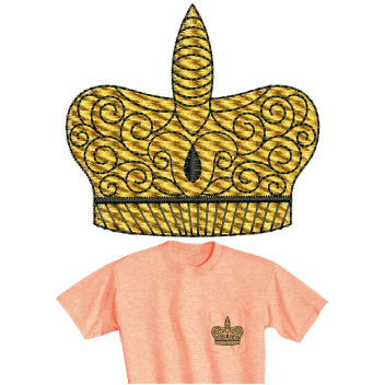 Golden Crown Embroidery Design 25465