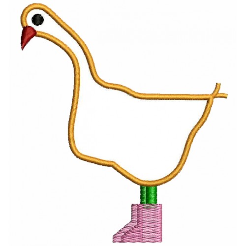 Chicken Outline Machine Embroidery Design 25624