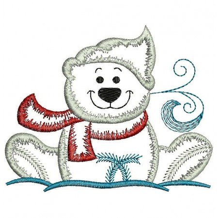Christmas Snow Teddy Bear Embroidery 24875