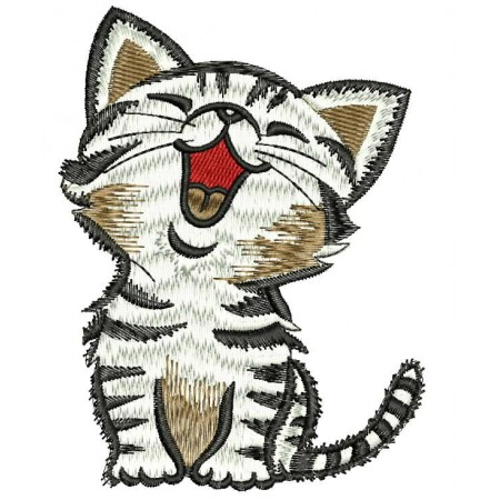 Cute Kitten Embroidery Design 25637