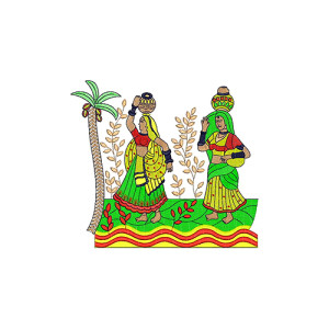 Rajasthani Ladies Art Pillow Cover Design