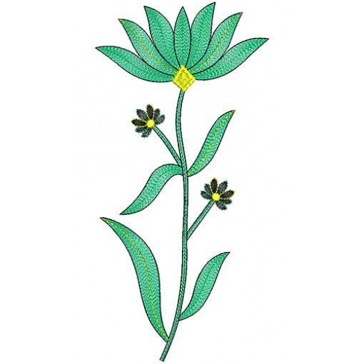 Leaf Flowers Pillow Embroidery Design