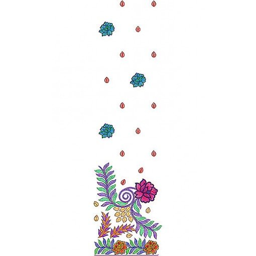 Daman Embroidery Design With Flower