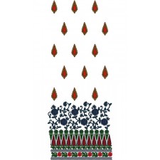 Small Floral Embroidery Daman Design 12422