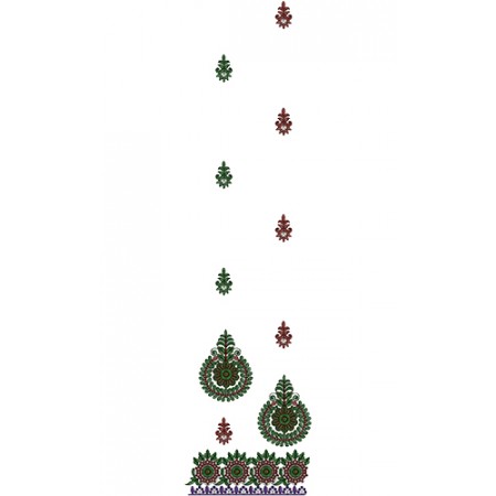 Latest Pakistani Daman Embroidery Pattern 13817
