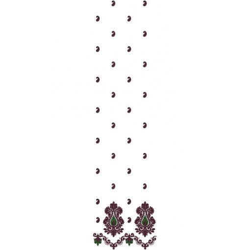 Tunisian Fashion Daman Embroidery Design 14515