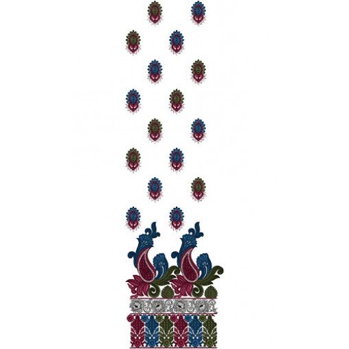 Pakistani Eleganza Embroidery Daman Design 14712