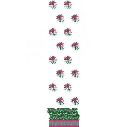 Machine Embroidery Dress Suit Design 15093