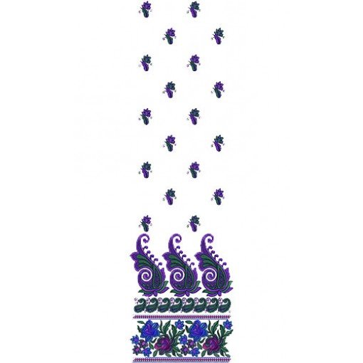 Pakistani Fancy Dress Daman Embroidery Design 15097