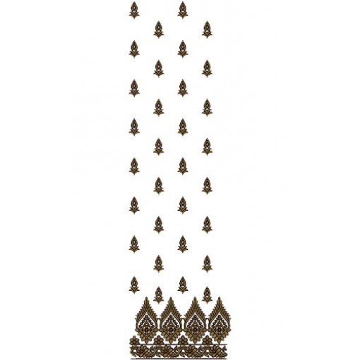 Attractive Figure Daman Embroidery Design 15112