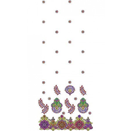 Colorful Embroidery Daman Design 1513