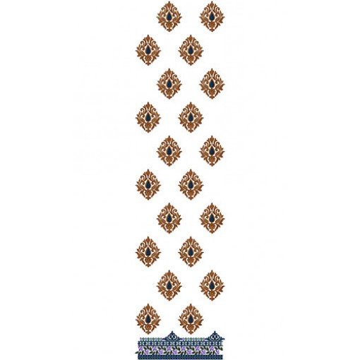 Latest Fashion Daman Embroidery Design 15340