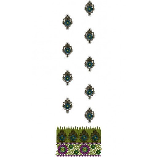 Daman Butta Style Embroidery Dress Design 15343