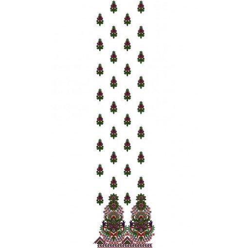 Tunisian Fashion Daman Embroidery Design 15393