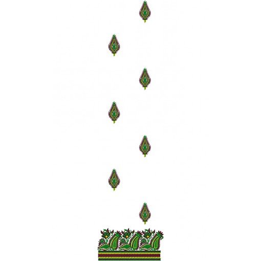 Straight Cut Daman Embroidery Design