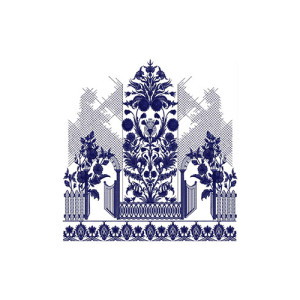 Flower Door In Daman Embroidery Design 23948