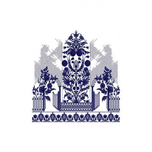 Flower Door In Daman Embroidery Design 23948