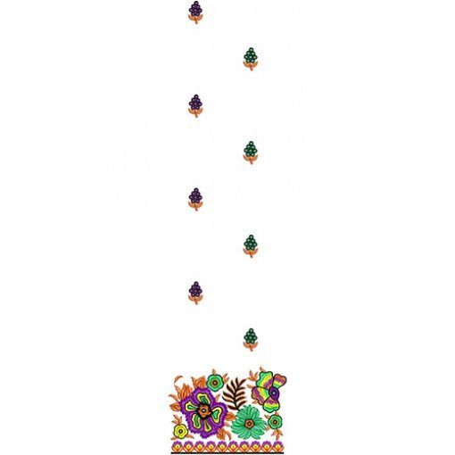 African Jungle Leaf Style Embroidery 3212