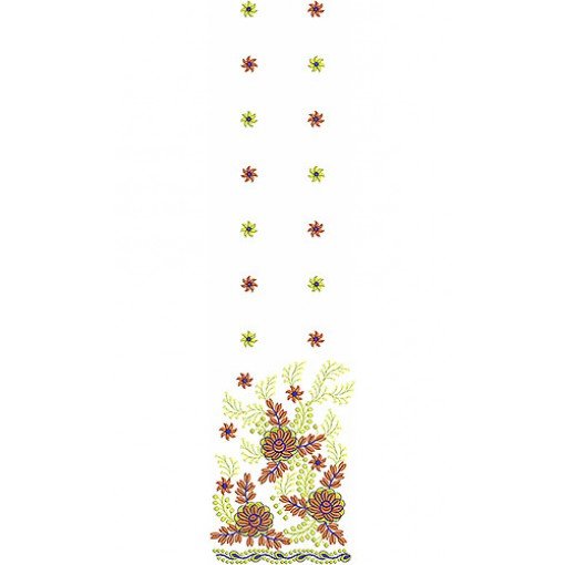 Designer Fashion Daman Dress Embroidery Design