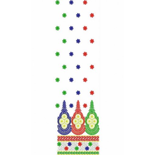 Applique Flower Suit Embroidery Design