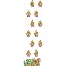 Cocktail Dress Flora Border Embroidery Design