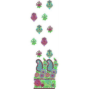 Rhinestone Frock Daman Style | Bride Clothing Embroidery Design