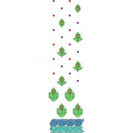 Vintage Ethnic Flora Border Style Embroidery Design