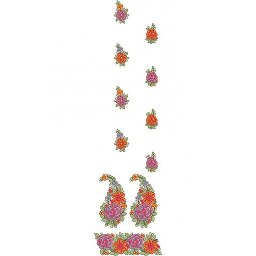 Lovely Paisley Suit Embroidery Design