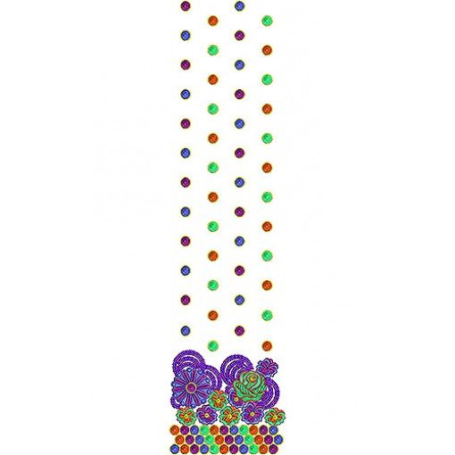 Vibrant Color Dress Embroidery Design