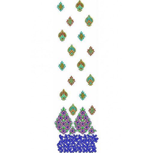 Golden Matching Border Embroidery Design