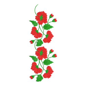 Red Carnation Floral Border Embroidery Design