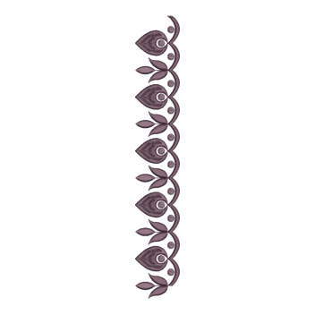 Mauve Paisley Lace Vertical Border Embroidery Design