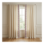 Mauve Paisley Lace Vertical Border Embroidery Design