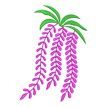 Magenta Cascading Vine Floral Motif Embroidery Design