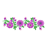 Purple Floral Vine Border Embroidery Design