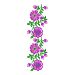 Purple Floral Vine Border Embroidery Design