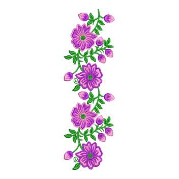 Purple Floral Vine Border Embroidery Design