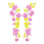 Pink Floral Vine Panel Embroidery Design